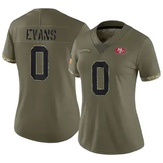 San Francisco 49ers Women's Mike Evans Limited 2022 Salute To Service Jersey - Olive