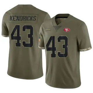 San Francisco 49ers Youth Eric Kendricks Limited 2022 Salute To Service Jersey - Olive