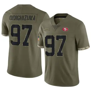 San Francisco 49ers Youth Osa Odighizuwa Limited 2022 Salute To Service Jersey - Olive
